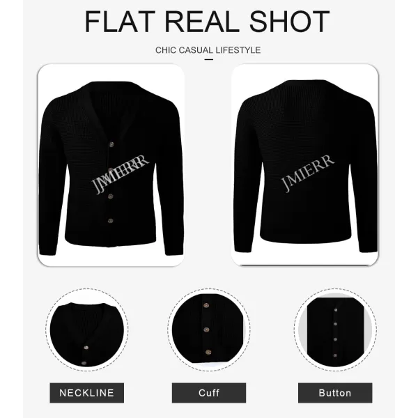 JMIERR Mens Cardigan Sweater Casual Button Down Long Sleeve V Neck Cable Knit Sweaters with Pockets