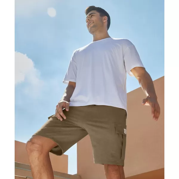 JMIERR Mens Cargo Sweat Shorts - Casual Drawstring Elastic Waist Cotton Athletic Workout Gym Jogger Shorts with 5 Pockets