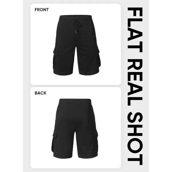 JMIERR Mens Cargo Sweat Shorts - Casual Drawstring Elastic Waist Cotton Athletic Workout Gym Jogger Shorts with 5 Pockets