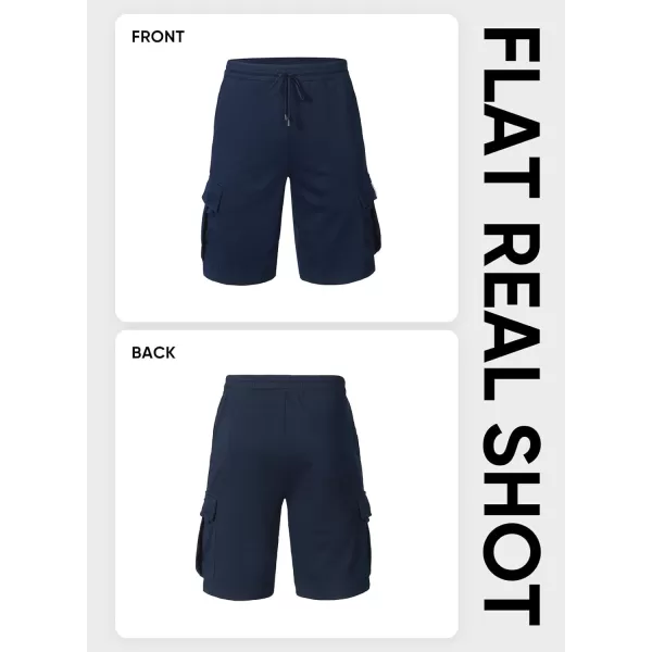 JMIERR Mens Cargo Sweat Shorts - Casual Drawstring Elastic Waist Cotton Athletic Workout Gym Jogger Shorts with 5 Pockets