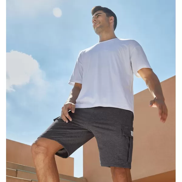 JMIERR Mens Cargo Sweat Shorts - Casual Drawstring Elastic Waist Cotton Athletic Workout Gym Jogger Shorts with 5 Pockets