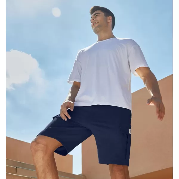 JMIERR Mens Cargo Sweat Shorts - Casual Drawstring Elastic Waist Cotton Athletic Workout Gym Jogger Shorts with 5 Pockets