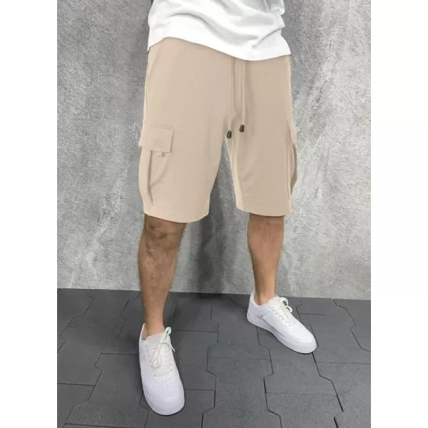 JMIERR Mens Cargo Sweat Shorts - Casual Drawstring Elastic Waist Cotton Athletic Workout Gym Jogger Shorts with 5 Pockets