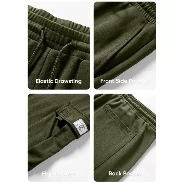 JMIERR Mens Cargo Sweat Shorts - Casual Drawstring Elastic Waist Cotton Athletic Workout Gym Jogger Shorts with 5 Pockets