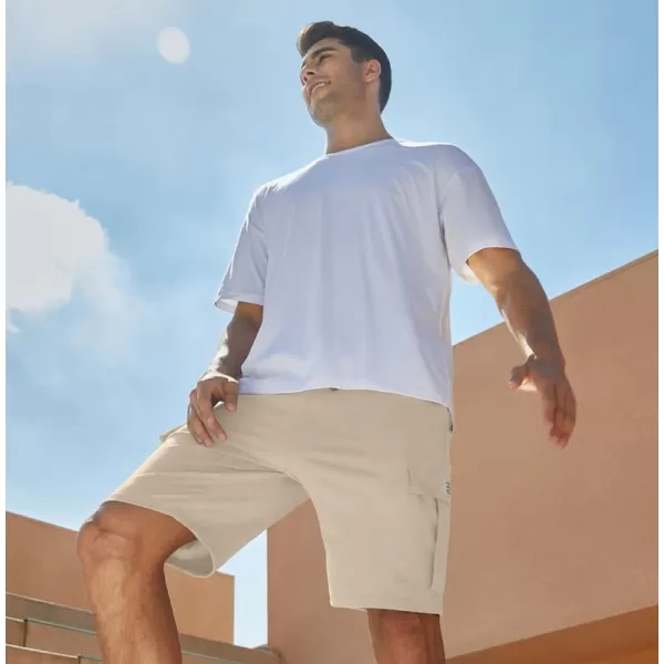 JMIERR Mens Cargo Sweat Shorts - Casual Drawstring Elastic Waist Cotton Athletic Workout Gym Jogger Shorts with 5 Pockets