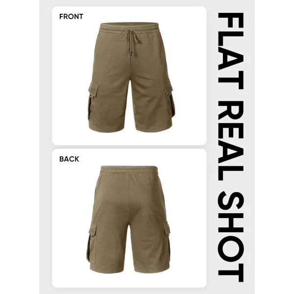 JMIERR Mens Cargo Sweat Shorts - Casual Drawstring Elastic Waist Cotton Athletic Workout Gym Jogger Shorts with 5 Pockets