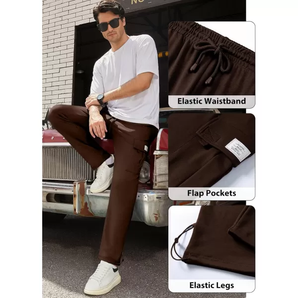 JMIERR Men's Cargo Sweatpants Wide Leg Joggers Pants with 5 Pockets for Athletic, Workout, Jogging, Running