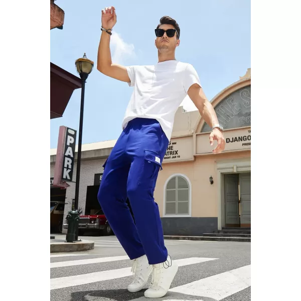 JMIERR Men's Cargo Sweatpants Wide Leg Joggers Pants with 5 Pockets for Athletic, Workout, Jogging, Running