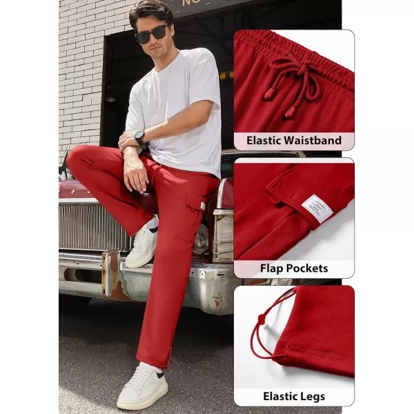 JMIERR Men's Cargo Sweatpants Wide Leg Joggers Pants with 5 Pockets for Athletic, Workout, Jogging, Running
