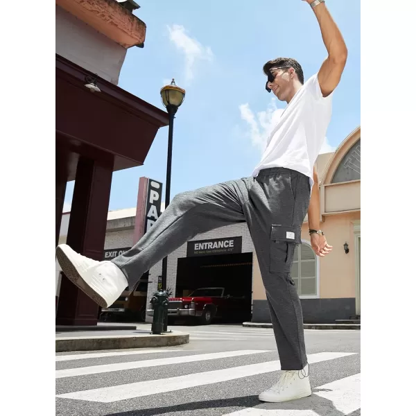 JMIERR Men's Cargo Sweatpants Wide Leg Joggers Pants with 5 Pockets for Athletic, Workout, Jogging, Running