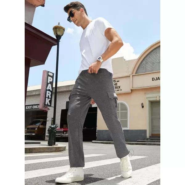 JMIERR Men's Cargo Sweatpants Wide Leg Joggers Pants with 5 Pockets for Athletic, Workout, Jogging, Running