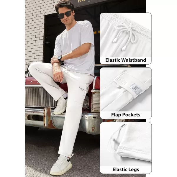JMIERR Men's Cargo Sweatpants Wide Leg Joggers Pants with 5 Pockets for Athletic, Workout, Jogging, Running