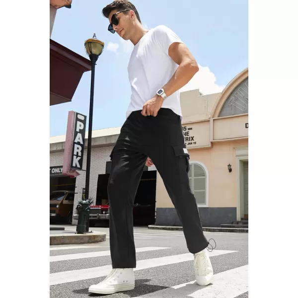 JMIERR Men's Cargo Sweatpants Wide Leg Joggers Pants with 5 Pockets for Athletic, Workout, Jogging, Running