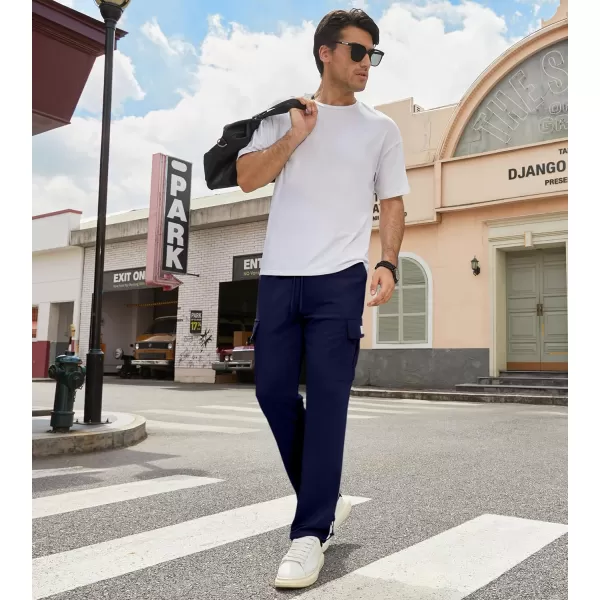 JMIERR Men's Cargo Sweatpants Wide Leg Joggers Pants with 5 Pockets for Athletic, Workout, Jogging, Running