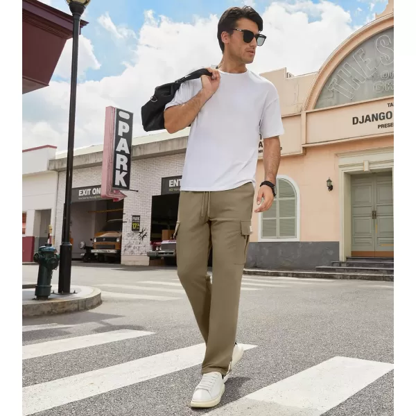 JMIERR Men's Cargo Sweatpants Wide Leg Joggers Pants with 5 Pockets for Athletic, Workout, Jogging, Running