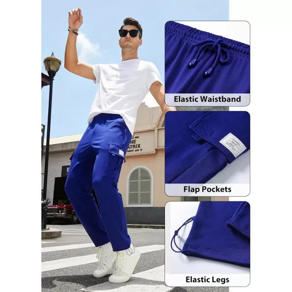 JMIERR Men's Cargo Sweatpants Wide Leg Joggers Pants with 5 Pockets for Athletic, Workout, Jogging, Running