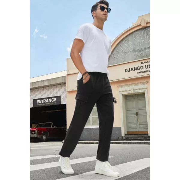 JMIERR Men's Cargo Sweatpants Wide Leg Joggers Pants with 5 Pockets for Athletic, Workout, Jogging, Running