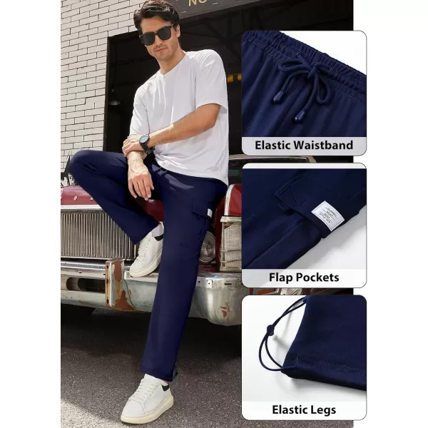JMIERR Men's Cargo Sweatpants Wide Leg Joggers Pants with 5 Pockets for Athletic, Workout, Jogging, Running