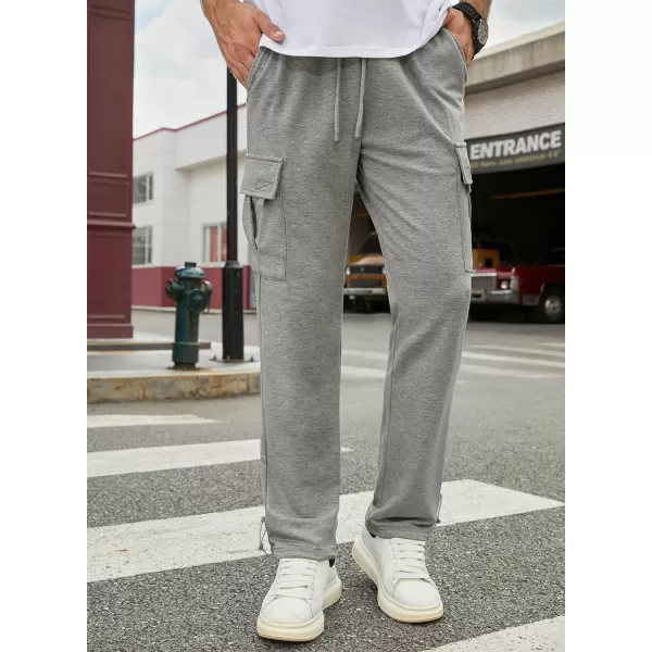 JMIERR Men's Cargo Sweatpants Wide Leg Joggers Pants with 5 Pockets for Athletic, Workout, Jogging, Running