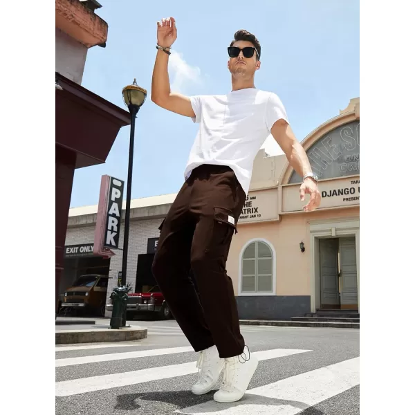JMIERR Men's Cargo Sweatpants Wide Leg Joggers Pants with 5 Pockets for Athletic, Workout, Jogging, Running
