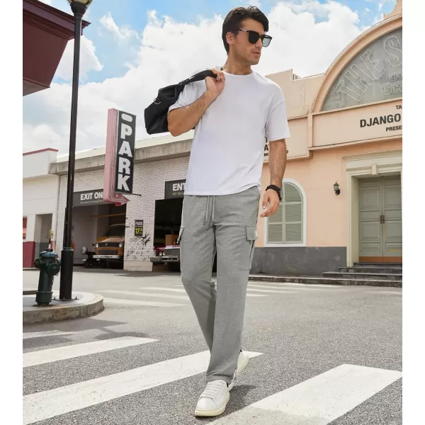JMIERR Men's Cargo Sweatpants Wide Leg Joggers Pants with 5 Pockets for Athletic, Workout, Jogging, Running