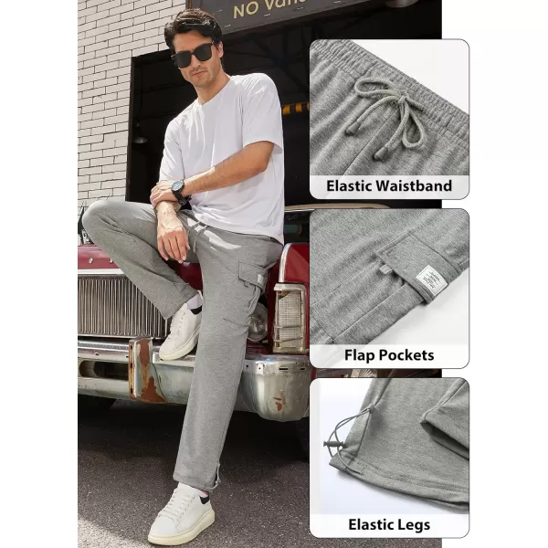 JMIERR Men's Cargo Sweatpants Wide Leg Joggers Pants with 5 Pockets for Athletic, Workout, Jogging, Running