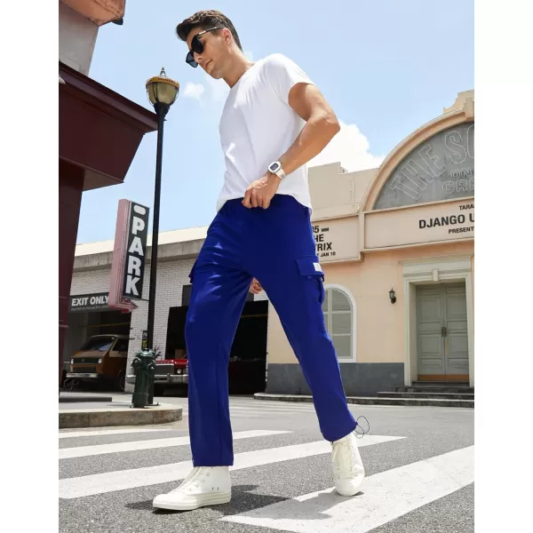 JMIERR Men's Cargo Sweatpants Wide Leg Joggers Pants with 5 Pockets for Athletic, Workout, Jogging, Running