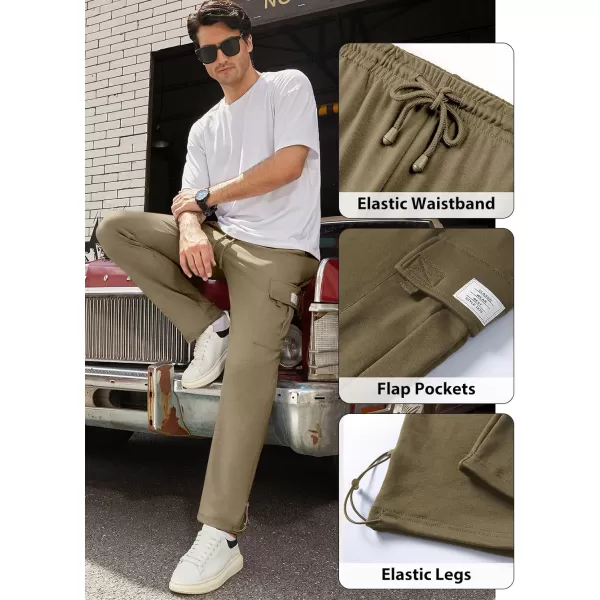 JMIERR Men's Cargo Sweatpants Wide Leg Joggers Pants with 5 Pockets for Athletic, Workout, Jogging, Running