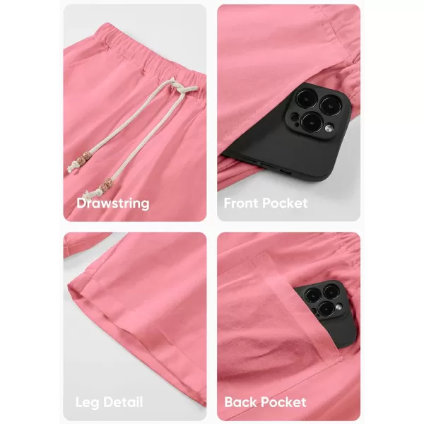 JMIERR Mens Casual 5"/ 7" Cotton Linen Shorts - Elastic Waist Drawstring Summer Beach Golf Shorts with Pockets