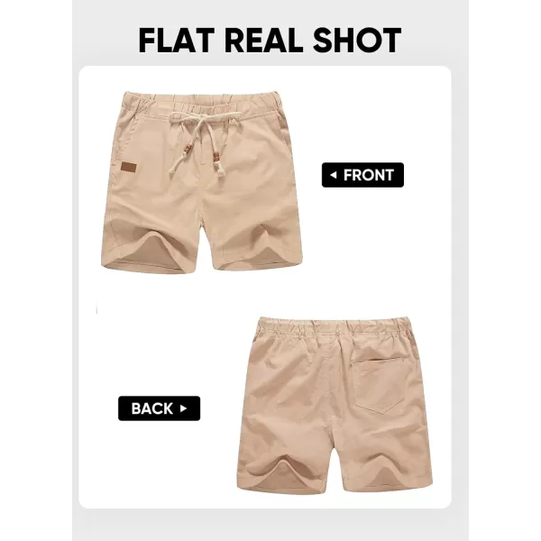 JMIERR Mens Casual 5"/ 7" Cotton Linen Shorts - Elastic Waist Drawstring Summer Beach Golf Shorts with Pockets