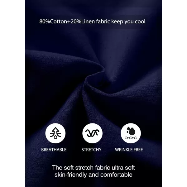 JMIERR Mens Casual 5"/ 7" Cotton Linen Shorts - Elastic Waist Drawstring Summer Beach Golf Shorts with Pockets