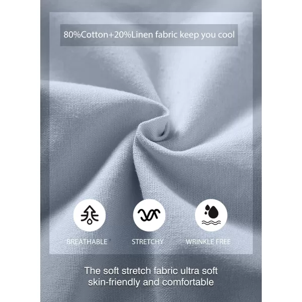 JMIERR Mens Casual 5"/ 7" Cotton Linen Shorts - Elastic Waist Drawstring Summer Beach Golf Shorts with Pockets