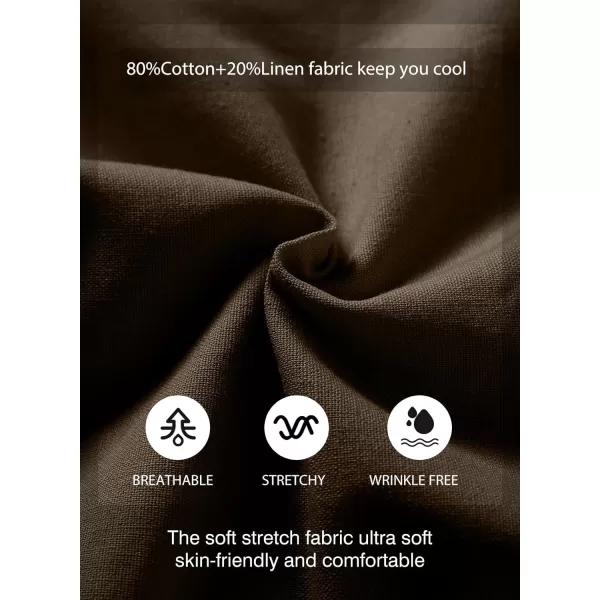 JMIERR Mens Casual 5"/ 7" Cotton Linen Shorts - Elastic Waist Drawstring Summer Beach Golf Shorts with Pockets