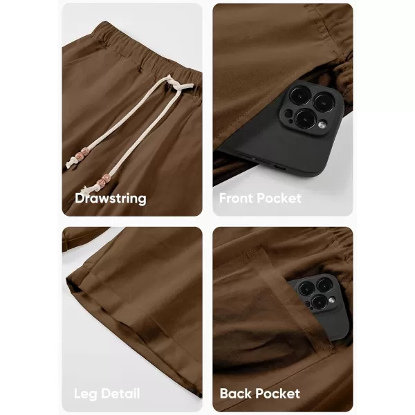JMIERR Mens Casual 5"/ 7" Cotton Linen Shorts - Elastic Waist Drawstring Summer Beach Golf Shorts with Pockets