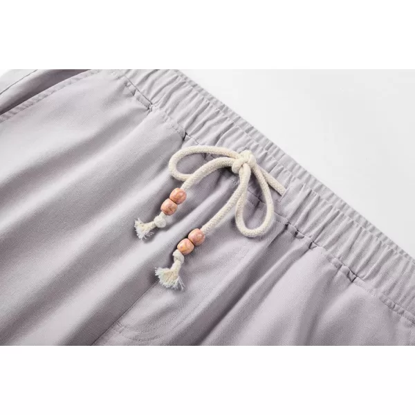 JMIERR Mens Casual 5"/ 7" Cotton Linen Shorts - Elastic Waist Drawstring Summer Beach Golf Shorts with Pockets