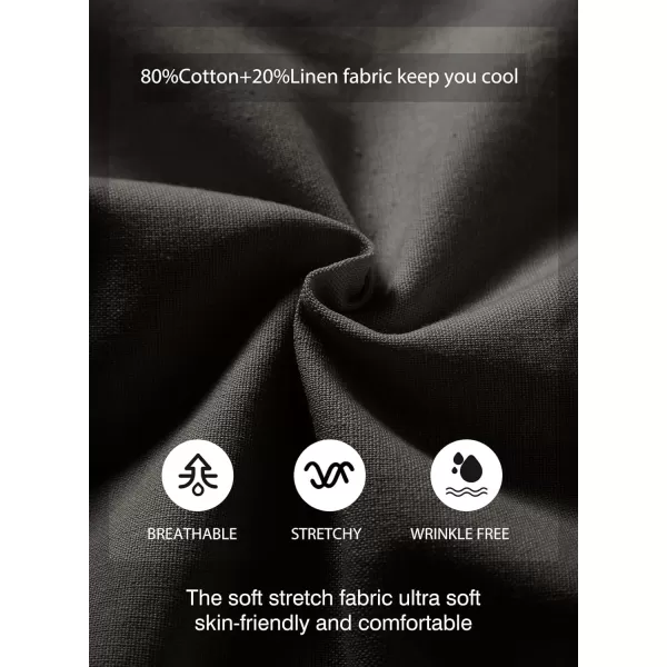 JMIERR Mens Casual 5"/ 7" Cotton Linen Shorts - Elastic Waist Drawstring Summer Beach Golf Shorts with Pockets