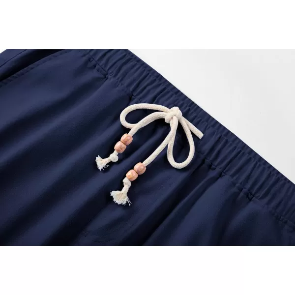 JMIERR Mens Casual 5"/ 7" Cotton Linen Shorts - Elastic Waist Drawstring Summer Beach Golf Shorts with Pockets