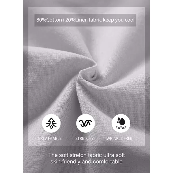 JMIERR Mens Casual 5"/ 7" Cotton Linen Shorts - Elastic Waist Drawstring Summer Beach Golf Shorts with Pockets