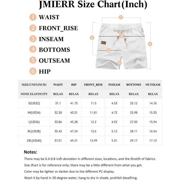 JMIERR Mens Casual 5"/ 7" Cotton Linen Shorts - Elastic Waist Drawstring Summer Beach Golf Shorts with Pockets