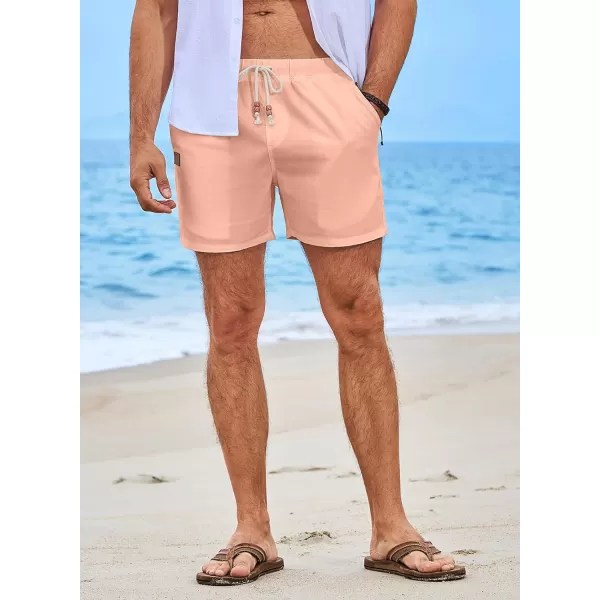 JMIERR Mens Casual 5"/ 7" Cotton Linen Shorts - Elastic Waist Drawstring Summer Beach Golf Shorts with Pockets