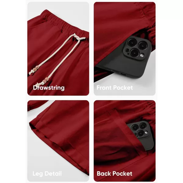 JMIERR Mens Casual 5"/ 7" Cotton Linen Shorts - Elastic Waist Drawstring Summer Beach Golf Shorts with Pockets