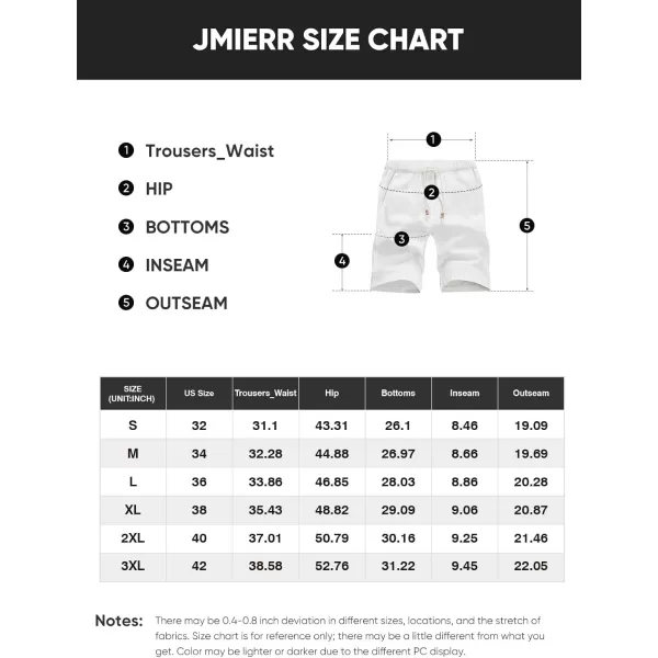JMIERR Mens Casual 5"/ 7" Cotton Linen Shorts - Elastic Waist Drawstring Summer Beach Golf Shorts with Pockets