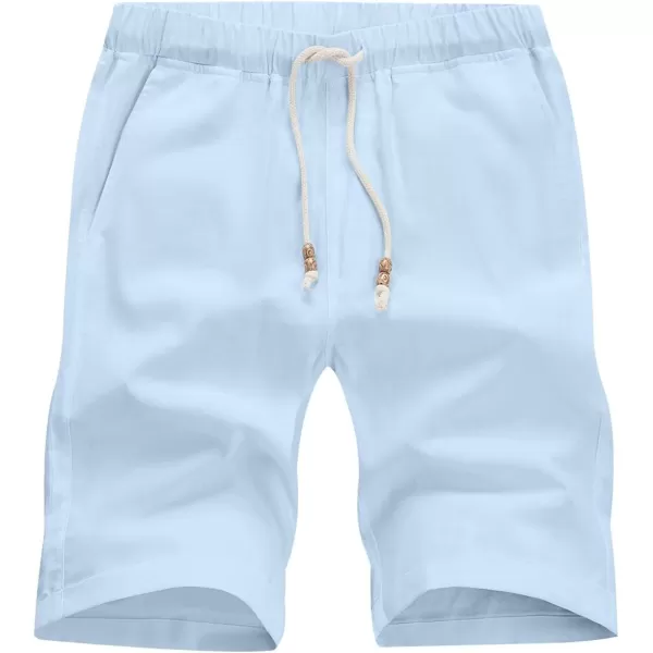 JMIERR Mens Casual 5"/ 7" Cotton Linen Shorts - Elastic Waist Drawstring Summer Beach Golf Shorts with Pockets
