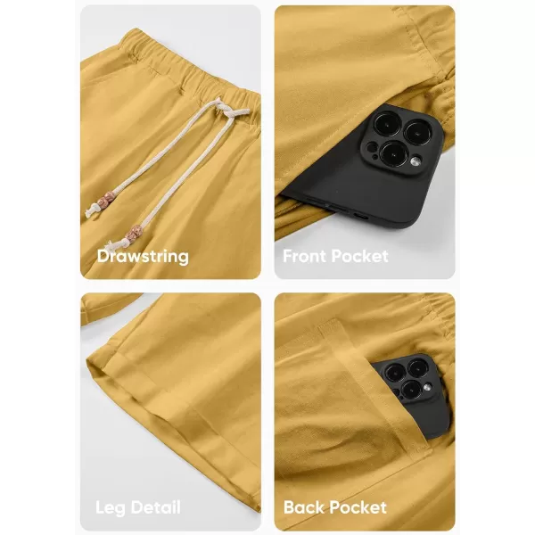 JMIERR Mens Casual 5"/ 7" Cotton Linen Shorts - Elastic Waist Drawstring Summer Beach Golf Shorts with Pockets