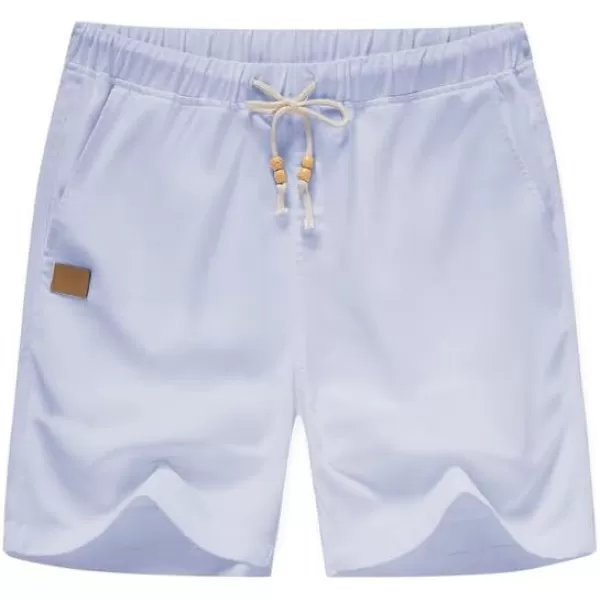 JMIERR Mens Casual 5"/ 7" Cotton Linen Shorts - Elastic Waist Drawstring Summer Beach Golf Shorts with Pockets