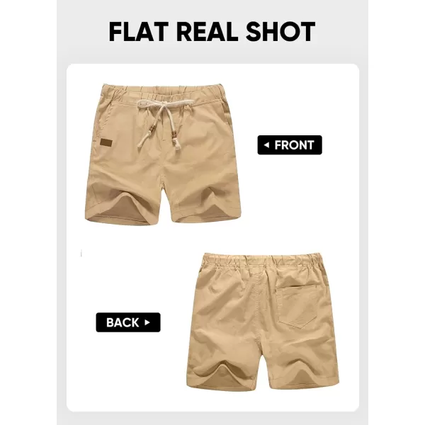 JMIERR Mens Casual 5"/ 7" Cotton Linen Shorts - Elastic Waist Drawstring Summer Beach Golf Shorts with Pockets