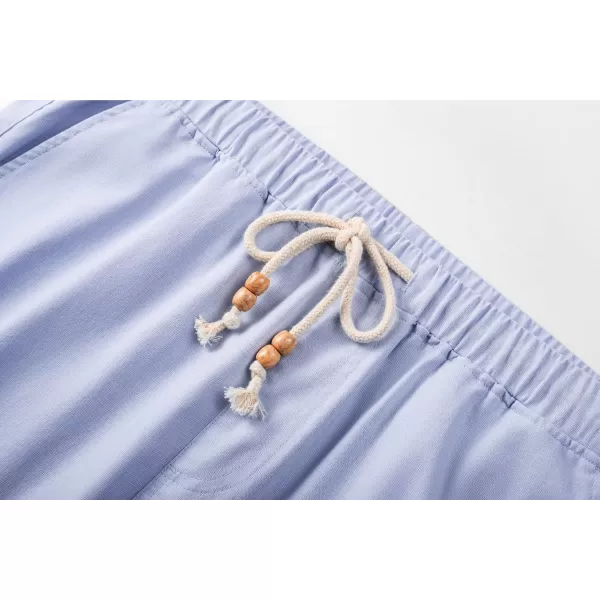 JMIERR Mens Casual 5"/ 7" Cotton Linen Shorts - Elastic Waist Drawstring Summer Beach Golf Shorts with Pockets