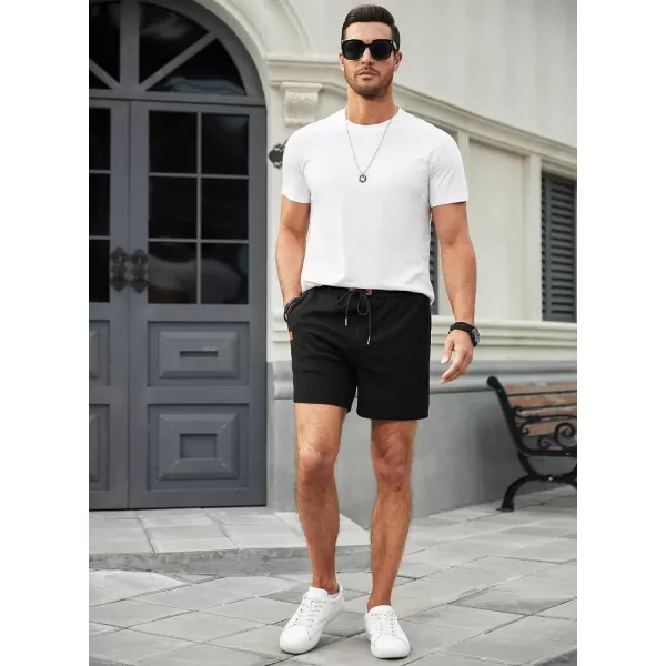 JMIERR Men's Casual 5"/ 7" Shorts Waffle Elastic Waist Drawstring Workout Running Jogging Beach Sweat Shorts with Pockets