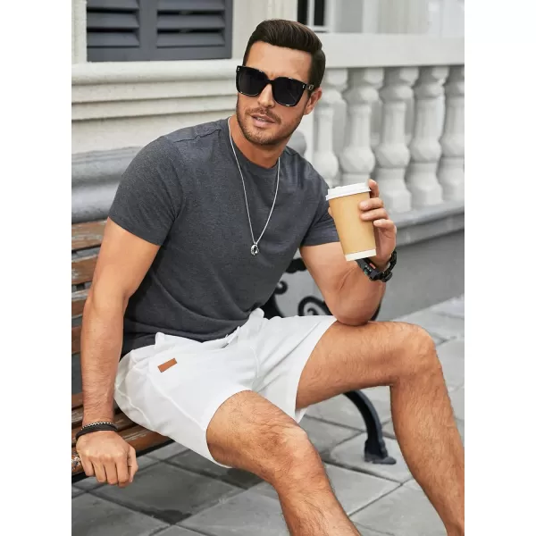 JMIERR Men's Casual 5"/ 7" Shorts Waffle Elastic Waist Drawstring Workout Running Jogging Beach Sweat Shorts with Pockets