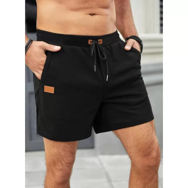 JMIERR Men's Casual 5"/ 7" Shorts Waffle Elastic Waist Drawstring Workout Running Jogging Beach Sweat Shorts with Pockets